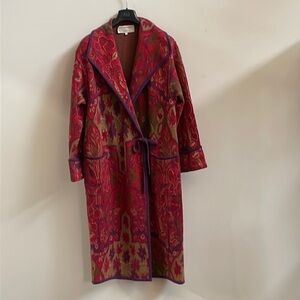 EMANUEL UNGARO PARALLELE Full Length Wool Blend Sweater Coat